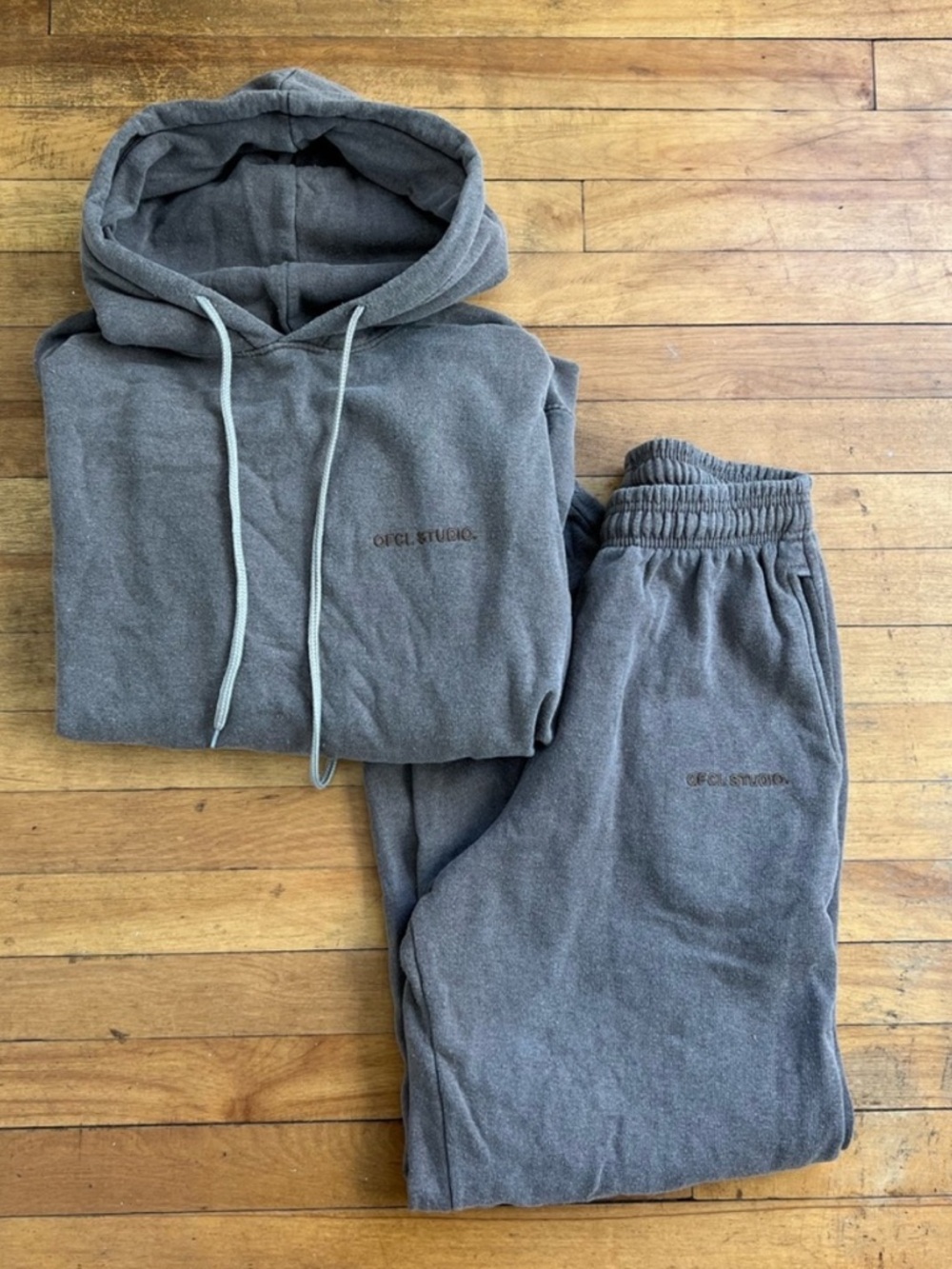 OFCL STUDIO Brown Marl Hoodie & Sweatpants Set